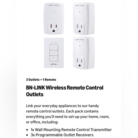 Amazon / BN-LINK / Wireless Remote Control Outlet Set - Picture 5 of 10